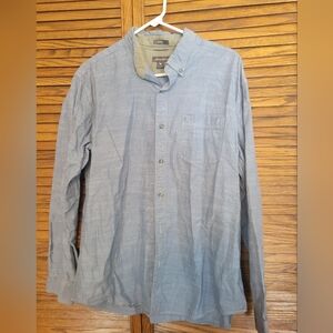 Eddie Bauer long-sleeve button-down chambray shirt Mens Large‎